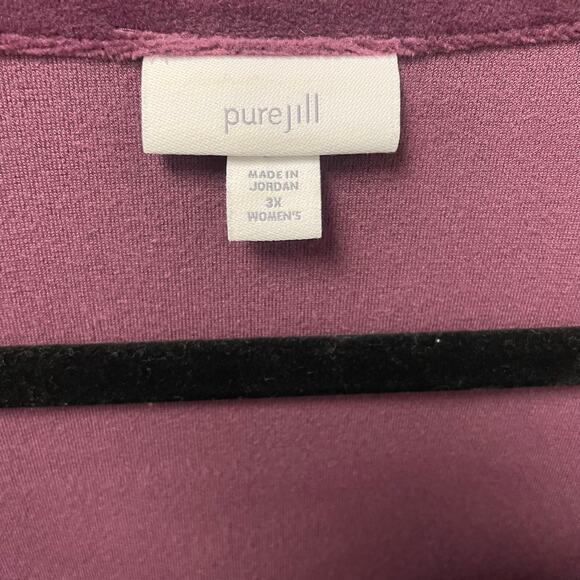 J. Jill Pure Jill Long Sleeve Velour Dress in Huckleberry Purple Womens 3X - Picture 4 of 6